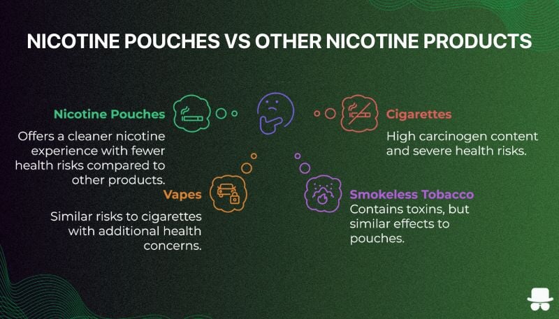 Nicotine pouches versus other products