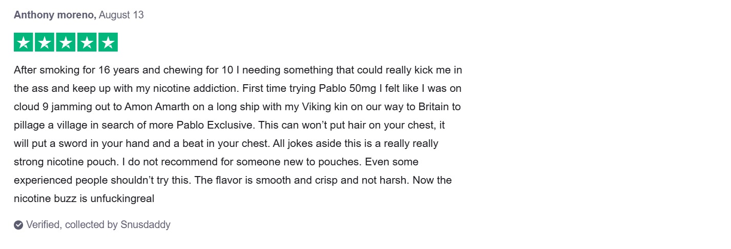 Bewertung von Pablo Cheesecake Snus