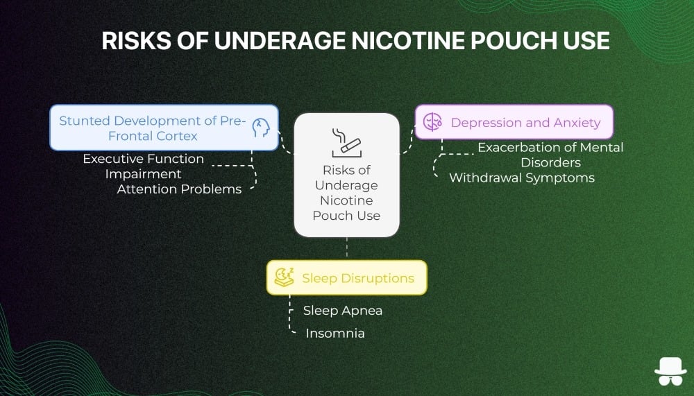 Risks of underage use of nicotine pouches