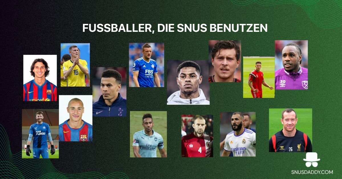 collage of footballers who use snus