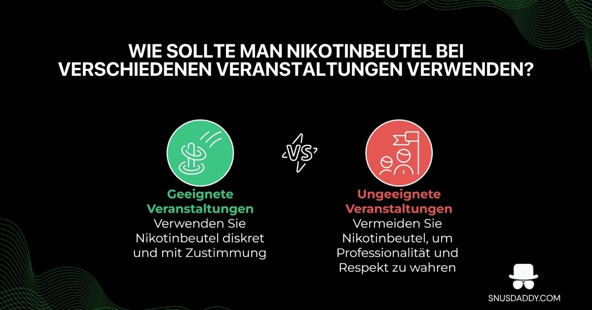 Nicotine pouches in events