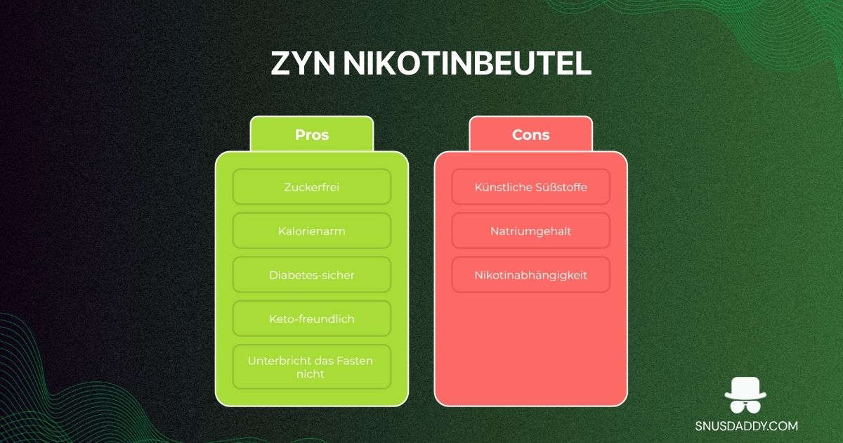 Pros and cons of zyn ingredients